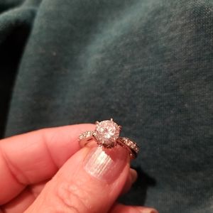 Synthetic Diamond Engagement Ring